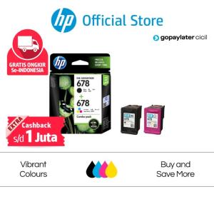 Tinta Printer HP Original 678 Combo 2 Pack Hitam Warna Cartridge