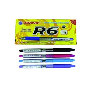STANDARD PEN R6 BLACK / 12 PCS - Hitam