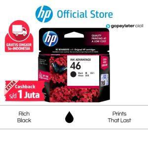 HP 46 Black Original Ink Advantage Cartridge Hitam