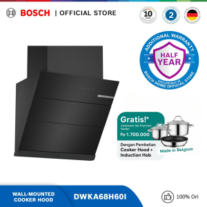Bosch DWKA68H60I Wall-mounted Cooker Hood, 60 cm, Flat black Series 4