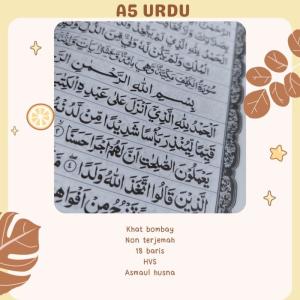 alquran custom nama motif pink bunga terjemah a6 - a5 urdu