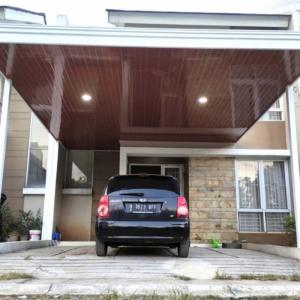 kanopi besi hollow galvanis atap alderon double dan pasang plafon pvc