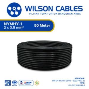 NYMHY-1 2x0.5 mm2 50 Meter - Kabel Tembaga Serabut Wilson Cables - Merah-Putih