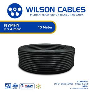 Wilson Cables - NYMHY 2x4 mm² 10 Meter - Kabel Tembaga Serabut - Putih