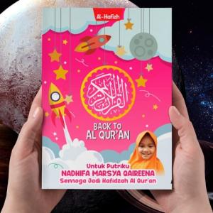 AlQuran Quran Hafalan A5 Tajwid Terjemah Warna Gratis Custom Nama Anak - ROKET PINK