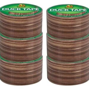 Duck Brand Duck Printed Duct Tape 6Roll Woodgrain 283051C